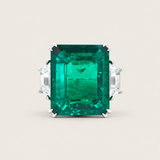 Emerald Trapezoid Statement Ring (22.5 TCW)