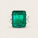 Emerald Trapezoid Statement Ring (22.5 TCW)