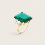 Emerald Trapezoid Statement Ring (22.5 TCW)