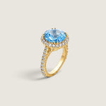 Aqua Round Stone in a Micro-pave Setting - Fantasia by DeSerio