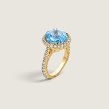 Aqua Round Stone in a Micro-pave Setting - Fantasia by DeSerio