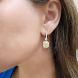 Radiant Canary Drop with Pave Earring