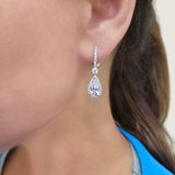 Pear with Pave Drop Earring