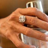 Cushion Cut Center with Oval and Baguette Halo Ring (5.6 TCW)