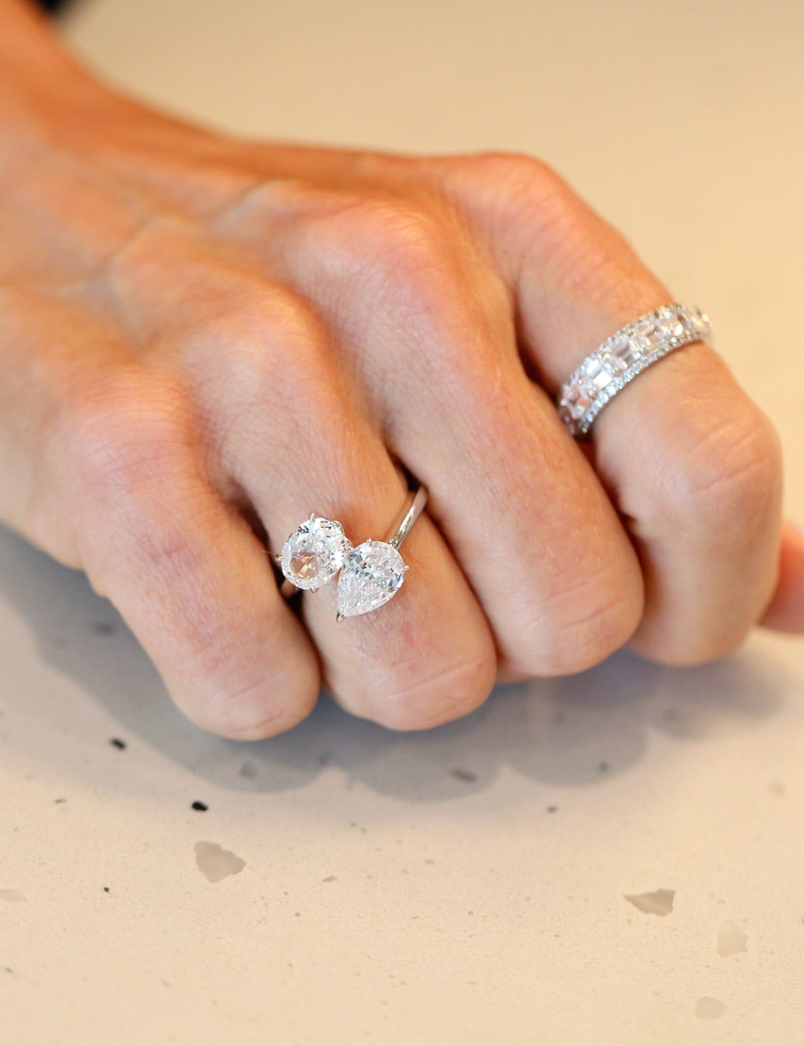 Oval and Pear Bypass Ring (3.5 TCW)