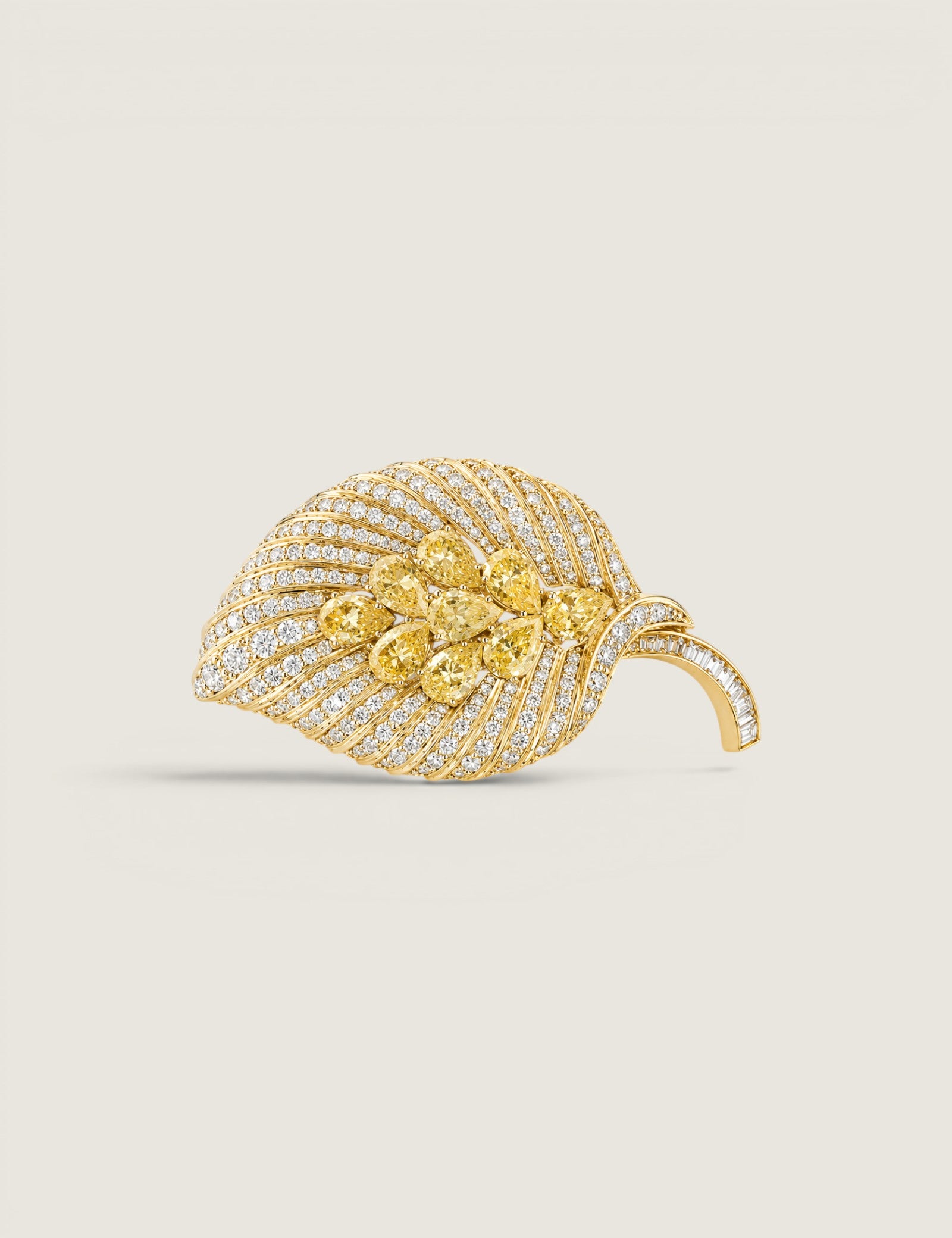Canary Leaf Brooch (20 TCW)