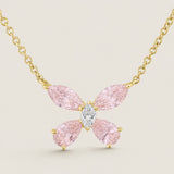 Pink Butterfly Pendant Necklace (2.75 TCW)