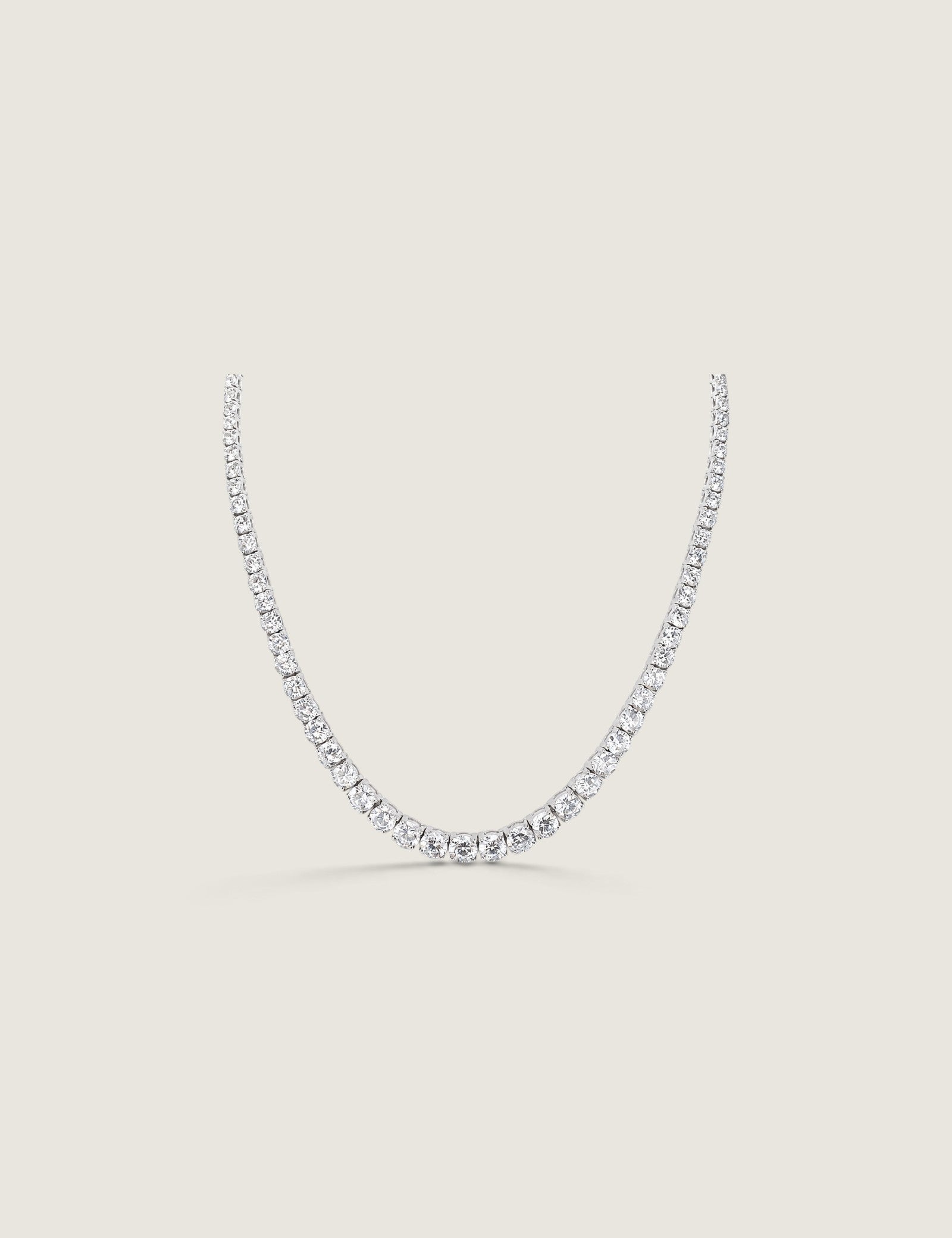 Graduated Round Stone Prong Necklace - Fantasia by DeSerio