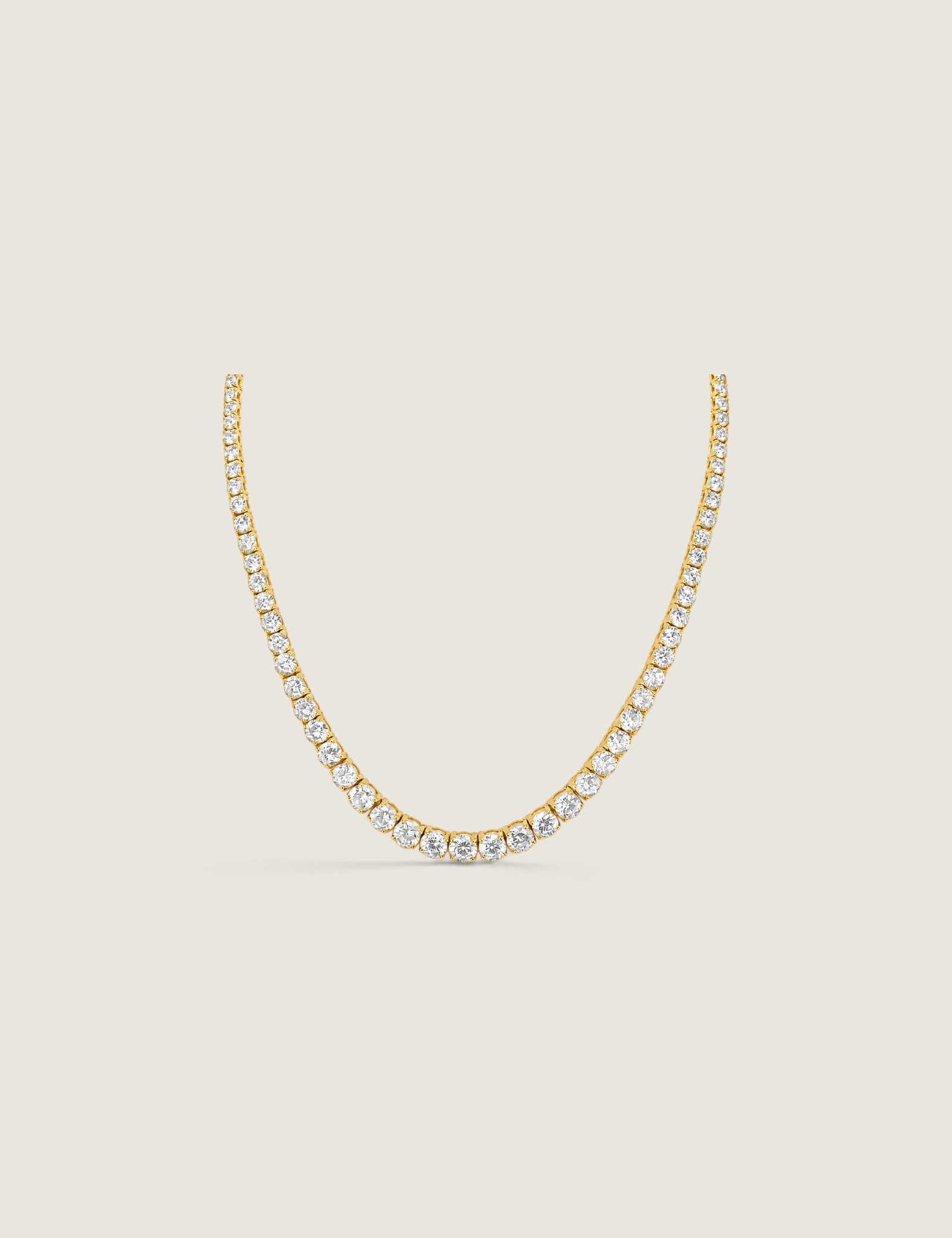 Graduated Round Stone Prong Necklace - Fantasia by DeSerio