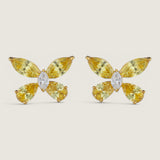 Canary Butterfly Stud Earrings (5.5 TCW)