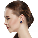 Sapphire Butterfly Stud Earrings (5.5 TCW)