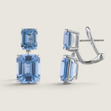 Double Emerald-Cut  Aquamarine Drop Earrings (19 TCW)