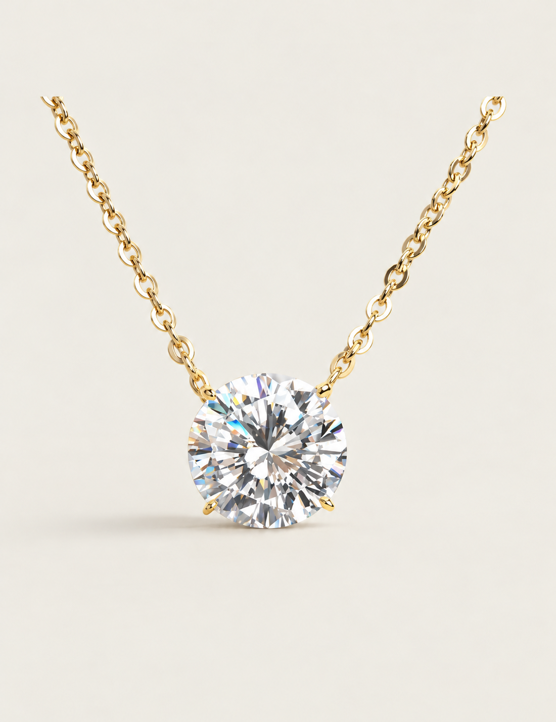 Classic Four-Prong Round Brilliant Pendant (5 CT)