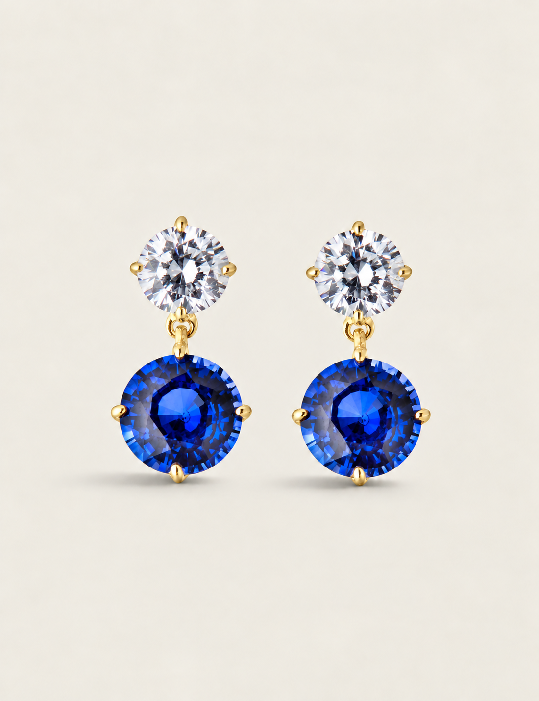 Round Stud with Sapphire Drop (5.6 TCW)