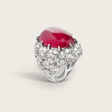 Grand Oval Cabochon Statement Ring | Modern Diamond