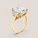 X-Small Emerald-Cut and Baguette Three Stone Ring (3.9TCW)