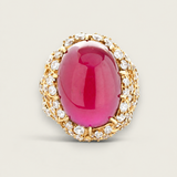 Grand Oval Cabochon Statement Ring | Modern Diamond