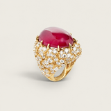 Grand Oval Cabochon Statement Ring | Modern Diamond