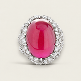 Grand Oval Cabochon Statement Ring | Modern Diamond
