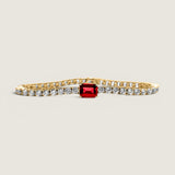 Emerald-Cut Ruby Tennis Bracelet (10.5 TCW)