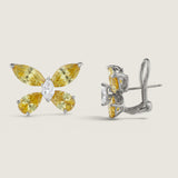 Canary Butterfly Stud Earrings (5.5 TCW)