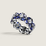 Marquise and Round Lab Sapphire Band (8.8 TCW)