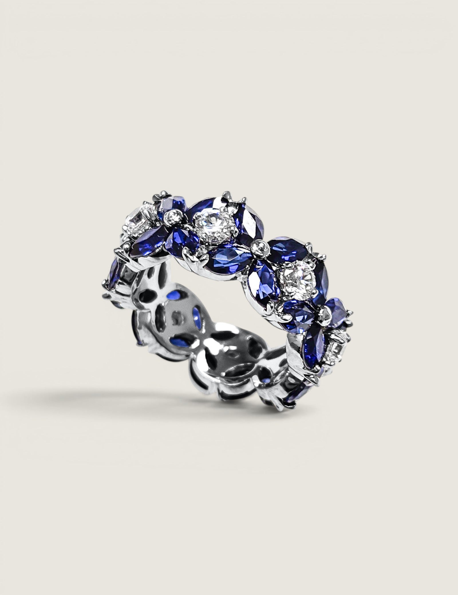 Marquise and Round Lab Sapphire Band (8.8 TCW)