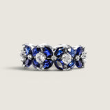 Marquise and Round Lab Sapphire Band (8.8 TCW)