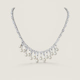 ALTERNATING ROUND STONE W/ PEARL DROPS - N94PL/CZ
