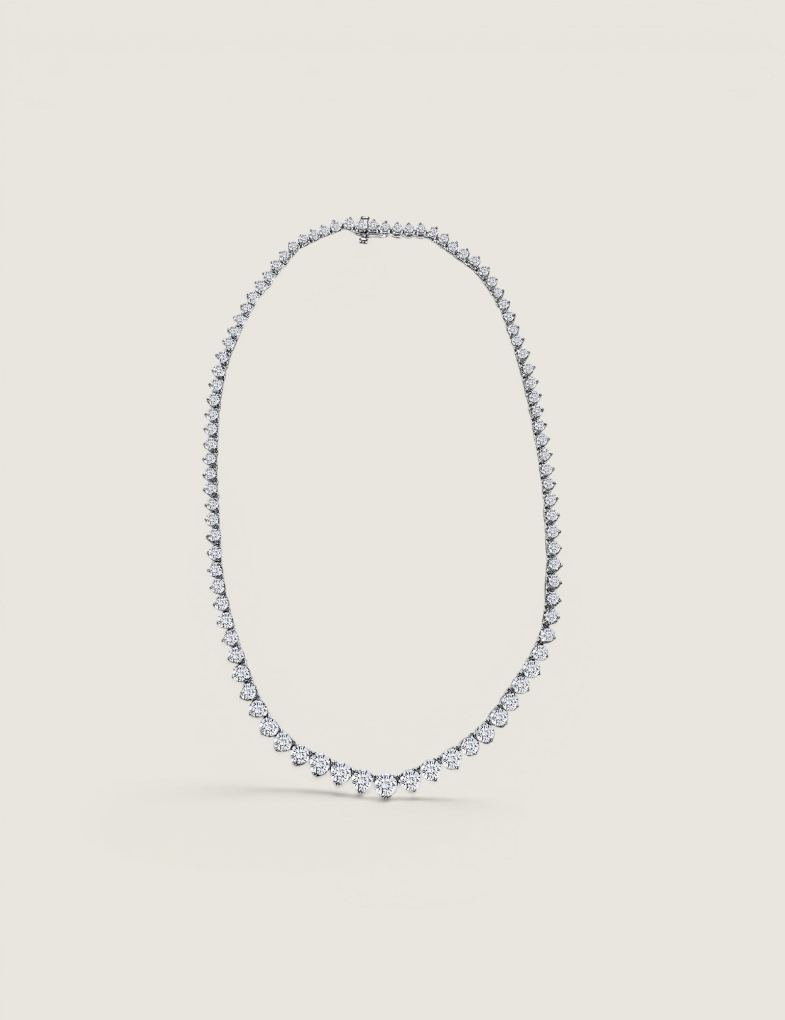 Round Graduated Tennis Necklace (6-2.5mm)