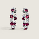 Ruby Radiance Oblong Hoop Earrings (4.5 TCW)