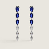 Graduated Sapphire and Clear Pear Drop Earrings