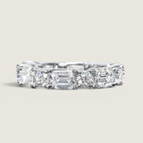 Alternating Emerald-cut and Round Eternity Band(3.15 TCW)