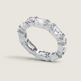 Alternating Emerald-cut and Round Eternity Band(3.15 TCW)