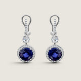 Sapphire Round Drop Earrings (10.25TCW)