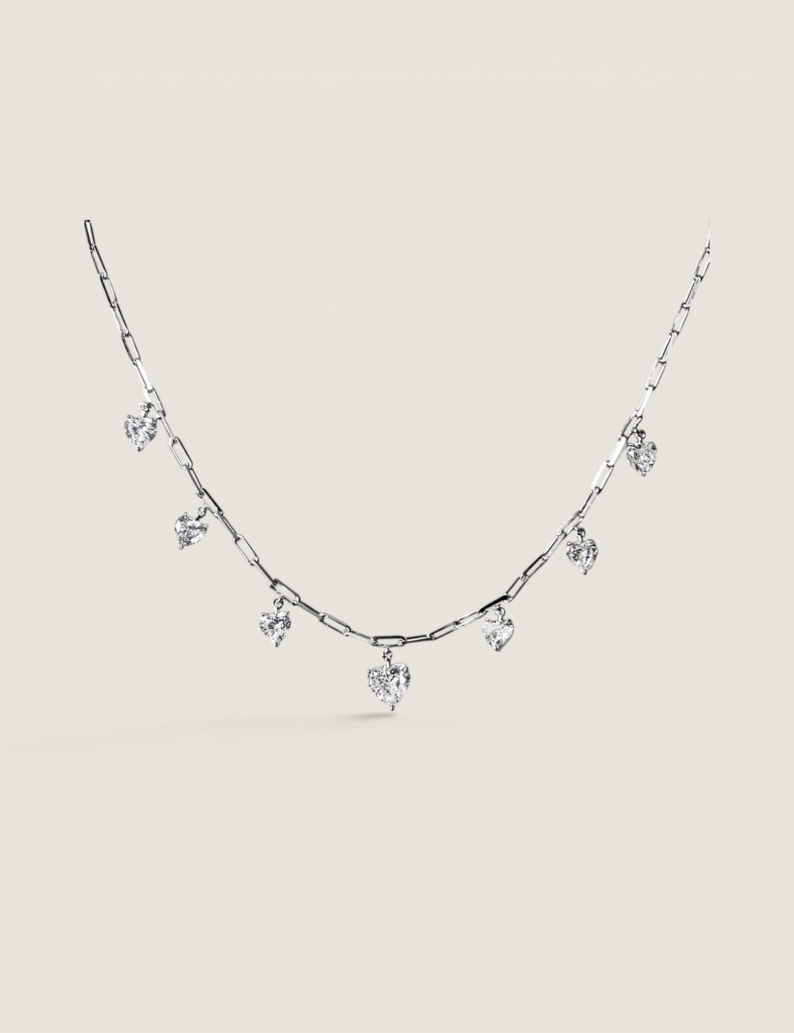 Cascade Heart-Cut Paperclip Necklace (5.7 TCW)