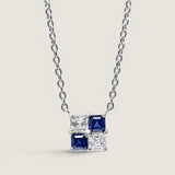 Sapphire Alternating Quadrant Pendant Necklace (1 TCW)