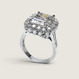 7CT(12x10) Emerald Cut Double Halo Ring