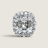 7CT(12x10) Emerald Cut Double Halo Ring