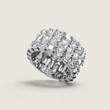 Emerald and Asscher cut Wedding Band (11.8 TCW)