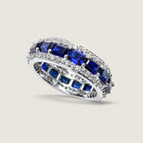 Pave Set Emerald Cut Band - F1571-SAP/CZ-14K