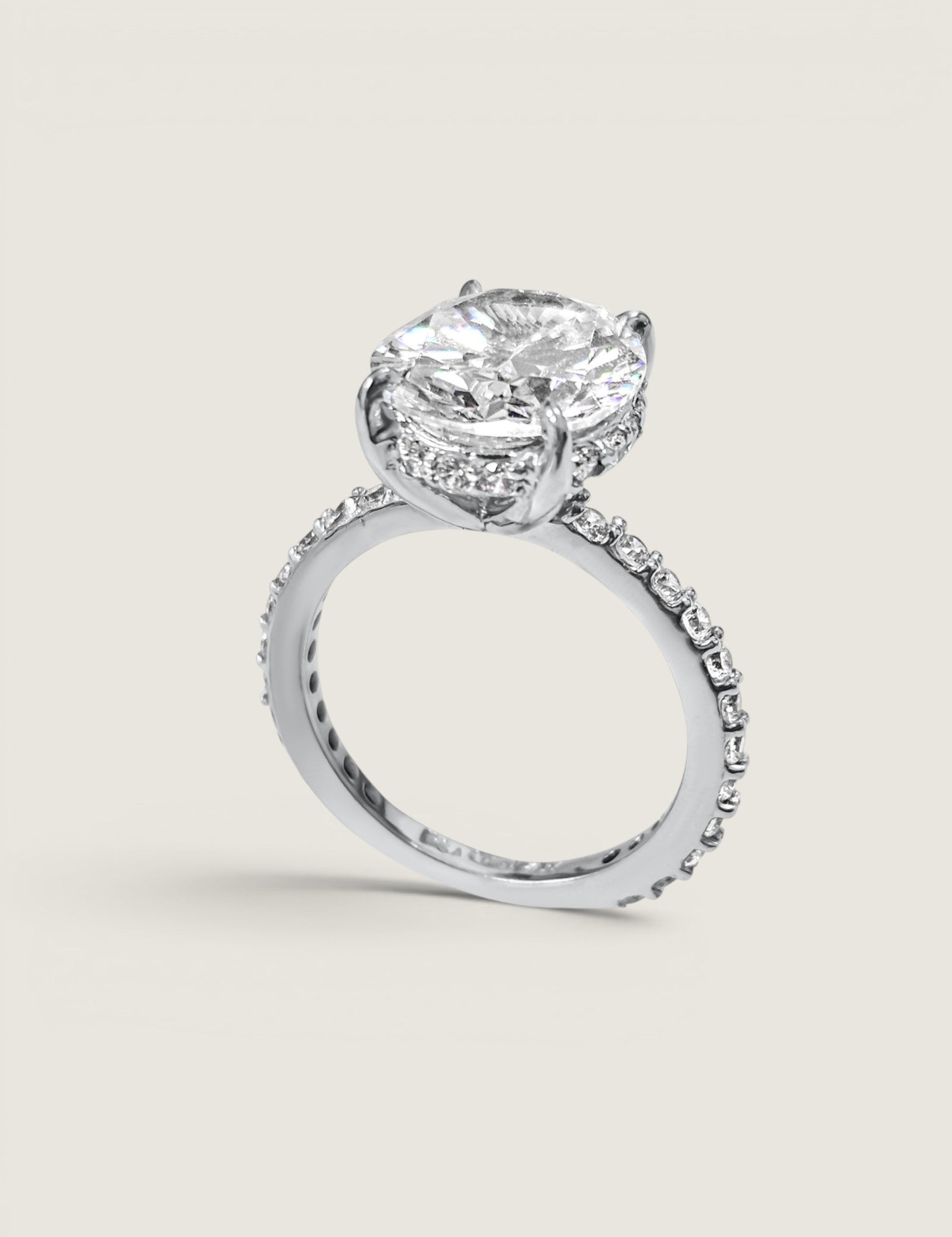 Oval Ring with Drop Halo Setting (5.25 TCW)
