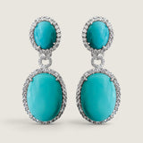CABACHON PAVE SET DROP EARRING - EF1313/TURQ/CZ