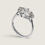 Toi et Moi Heart and Pear-Cut Ring (2.5 TCW)