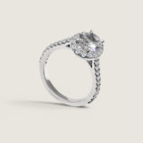 Oval with Pave Halo (2 Carat Center)
