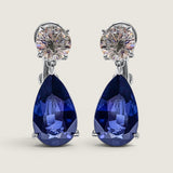 1.5ct Round with 5ct Sapphire Pear Drop Earring (13 TCW)