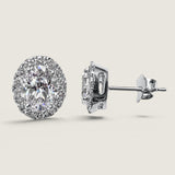 Pave Oval Studs with Vermeil (2.5 TCW)