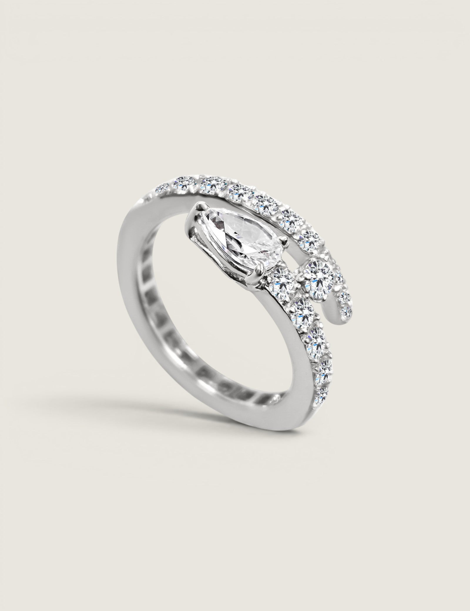 Swirl Pear Shape Ring
