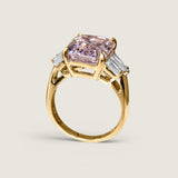 Blush Reverie Emerald-Cut Ring (7 Carat Center)