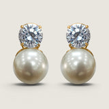 12MM PEARL WITH 2CT ROUND STONE - EF1212W/PRL/CZ